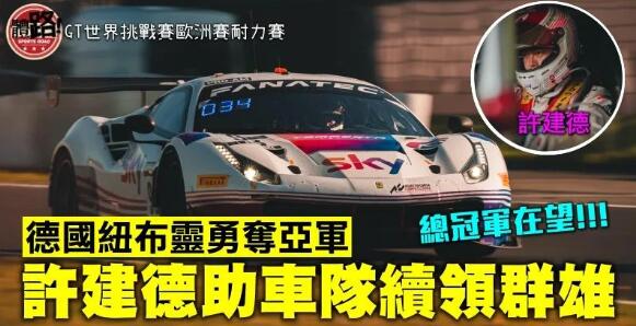 【賽車】許建德紐布寧奪亞 車隊問鼎總冠軍還看10月煞科戰