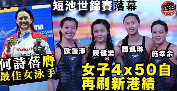 【短池世錦賽】女子4×50自再創新猷 港隊2金1銅11港績收官